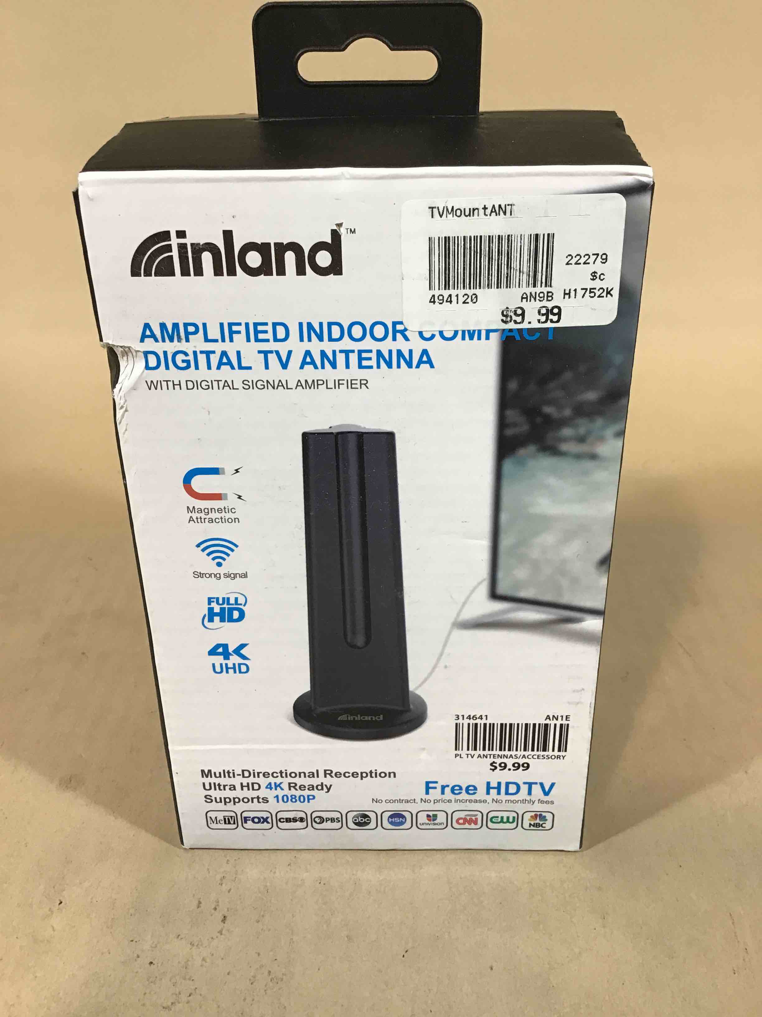 Inland Amplified Indoor Compact Digital TV Antenna 