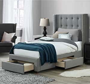 Savoy Storage Wingback Twin Bed
