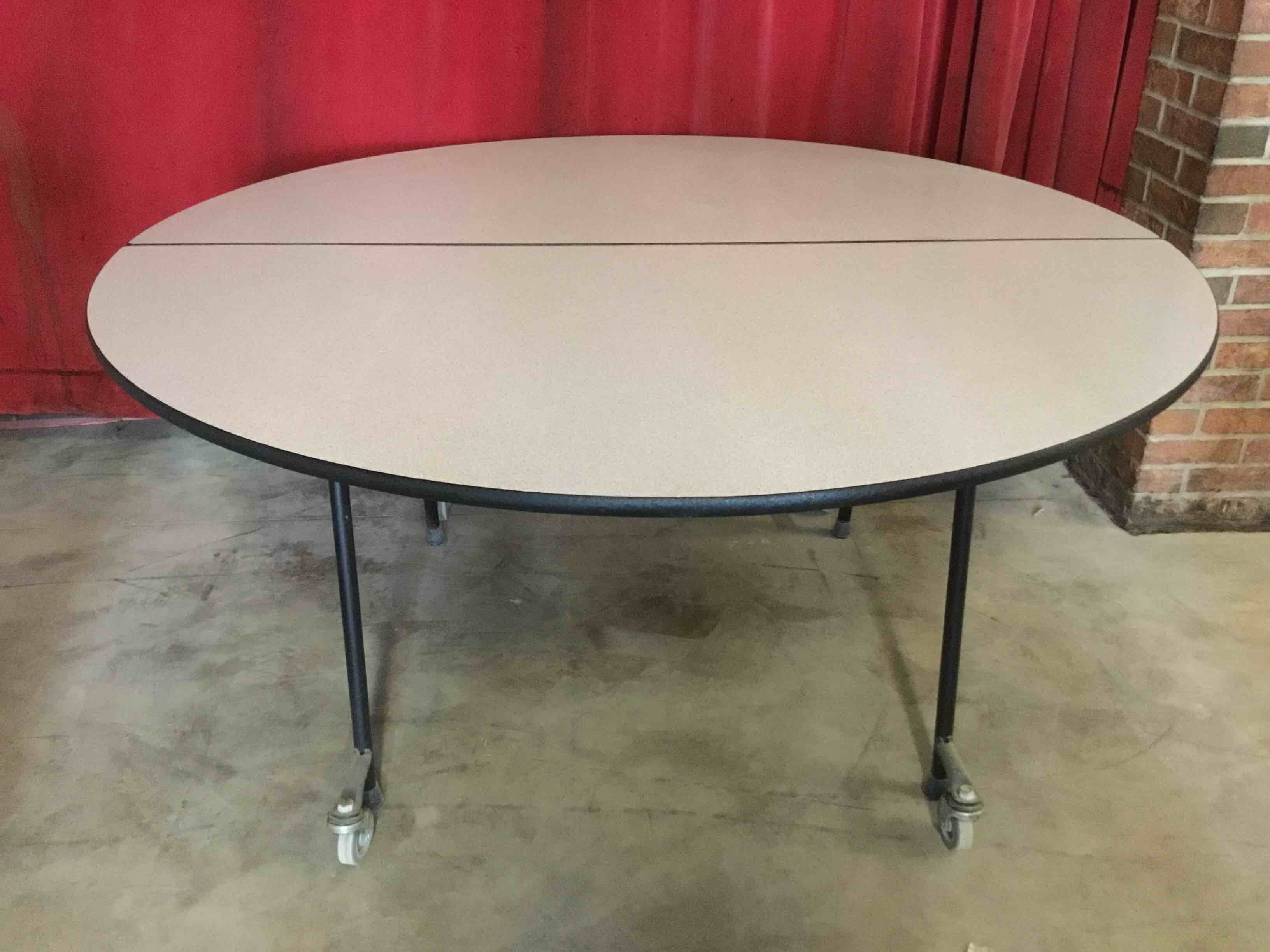 60-Inch Mobile Round Cafeteria Table