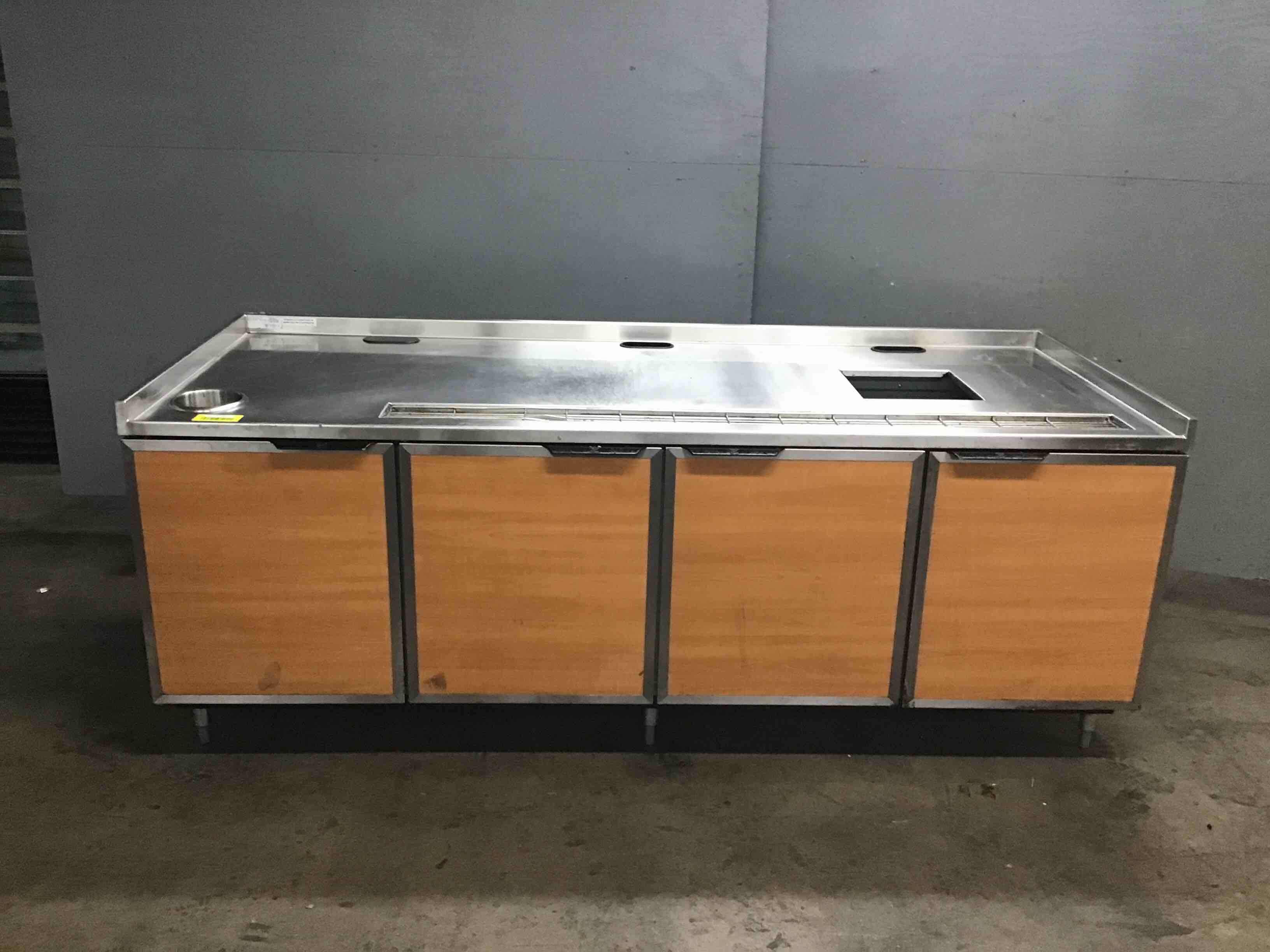 96 INCH BEVERAGE STATION WITH STORAGE CABINET 