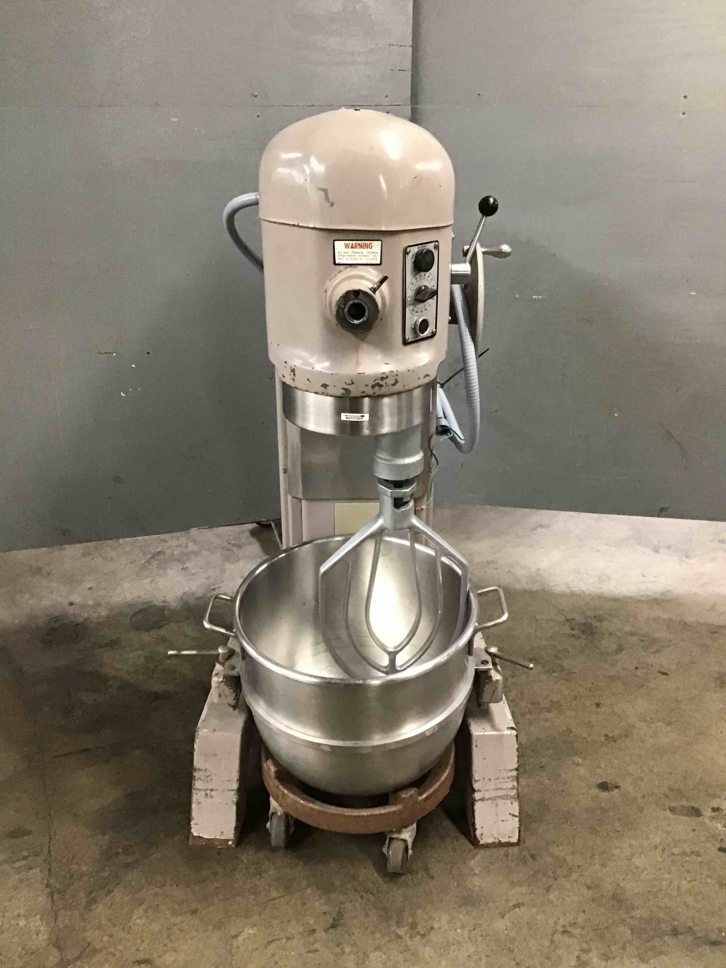 Hobart 60qt Mixer WITH STAINLESS STEEL BOWL, PADDLE, AND BOWL DOLLY