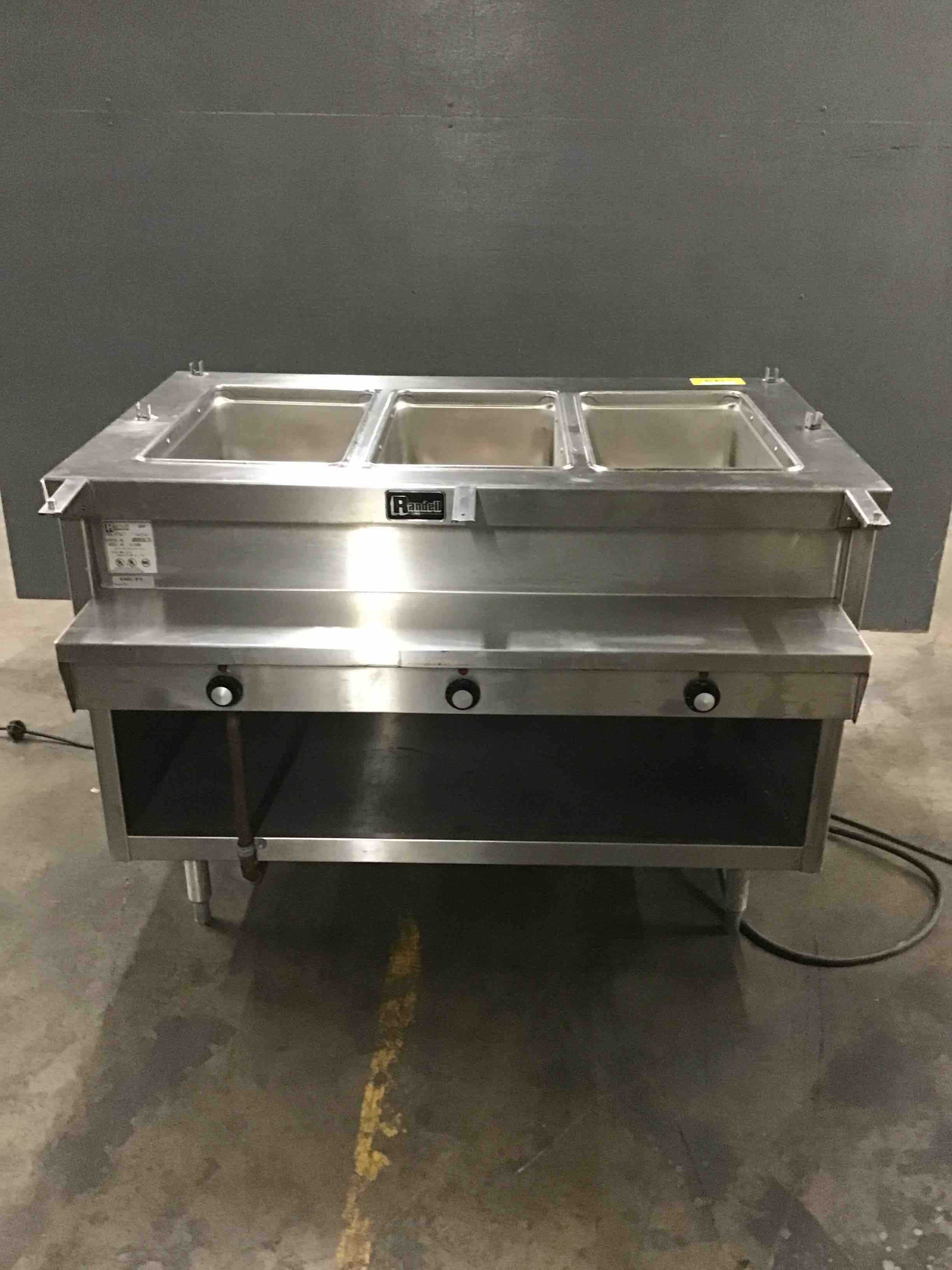 RANDELL STAINLESS STEEL 3 COMPARTMENT ELECTRIC STEAM TABLE