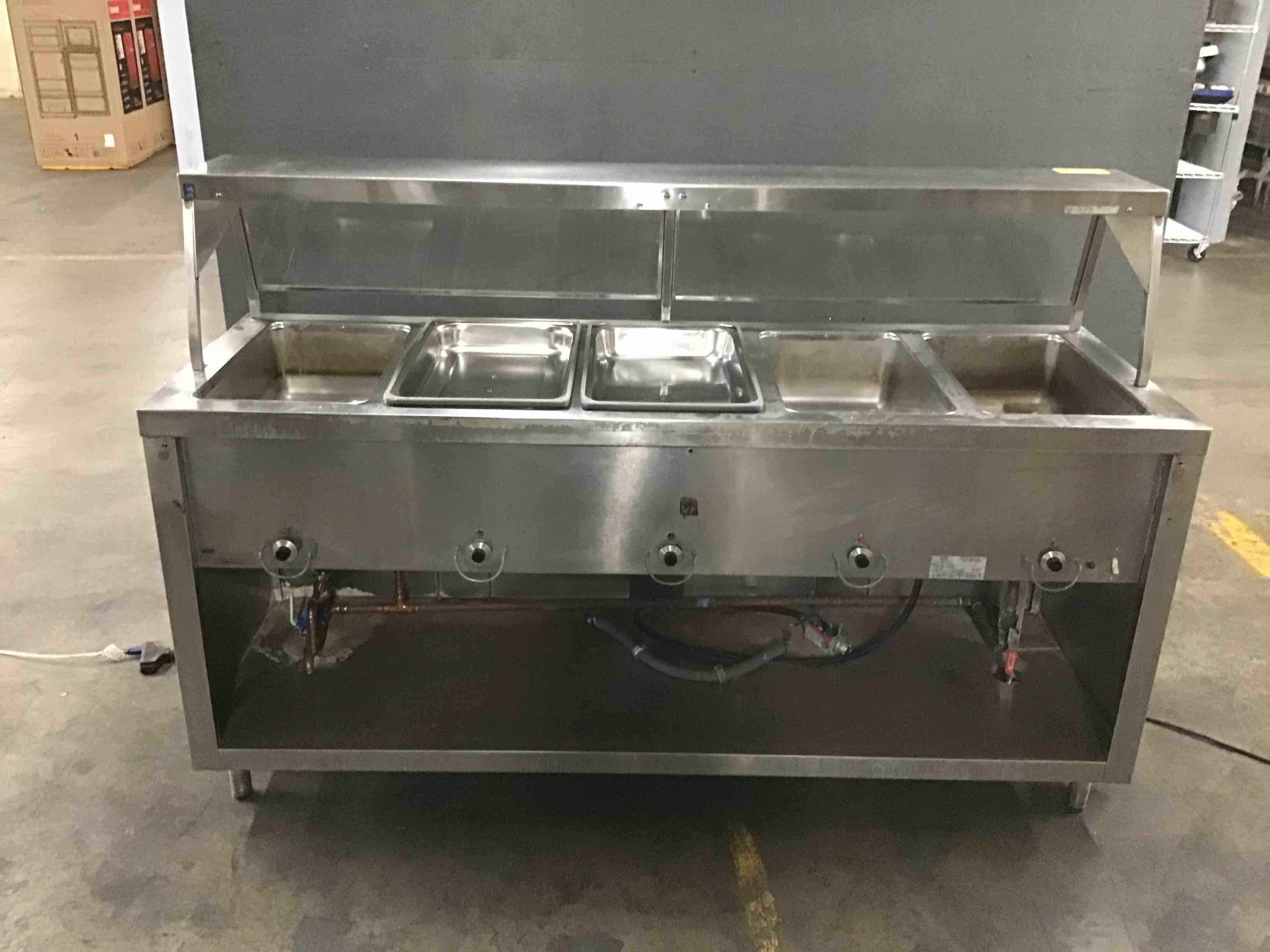 Duke 74 Inch Hot Food Table w/ (5) Wells & Undershelf