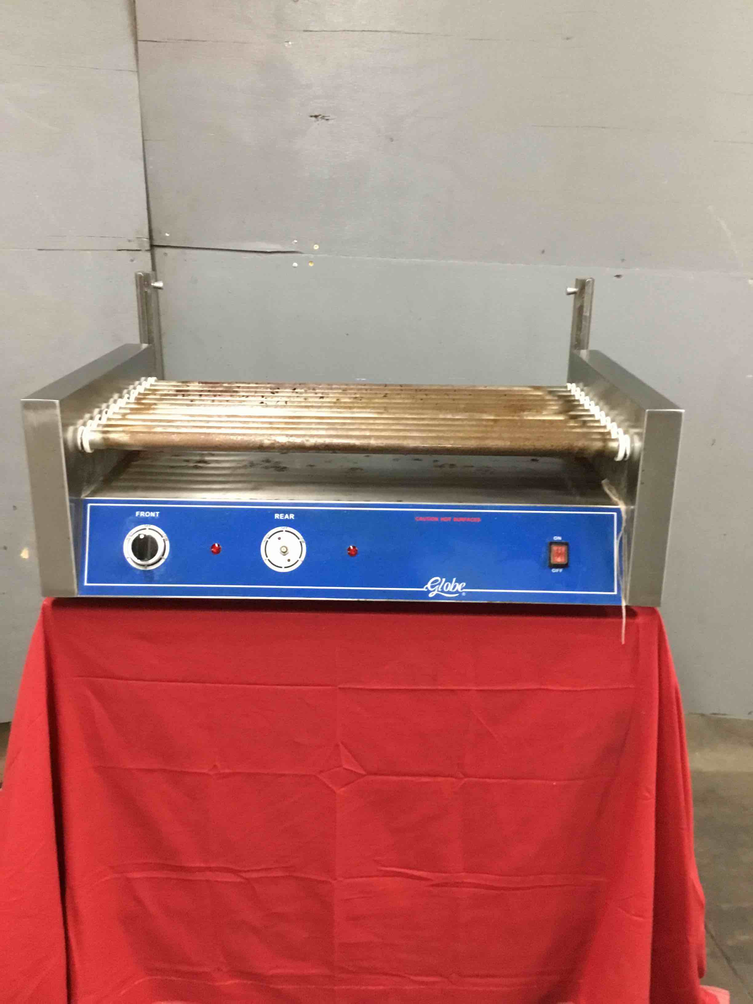 GLOBE STAINLESS STEEL HOT DOG ROLLER GRILL