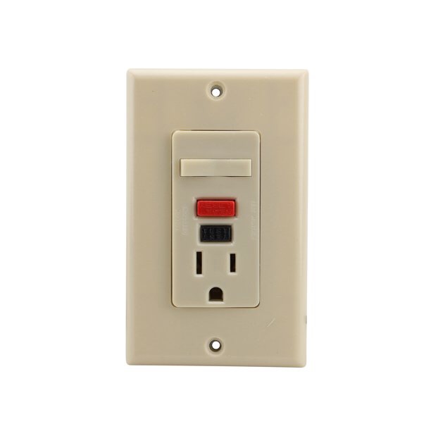 Leviton 5299-I Combination Switch GFCI 1000W 120V Switch 15A 125V Receptacle, Ivory
