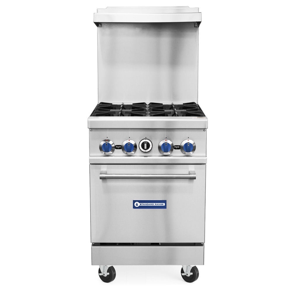 Backychu 24-Inch Stainless Steel Gas 4-Burner Range With Oven 