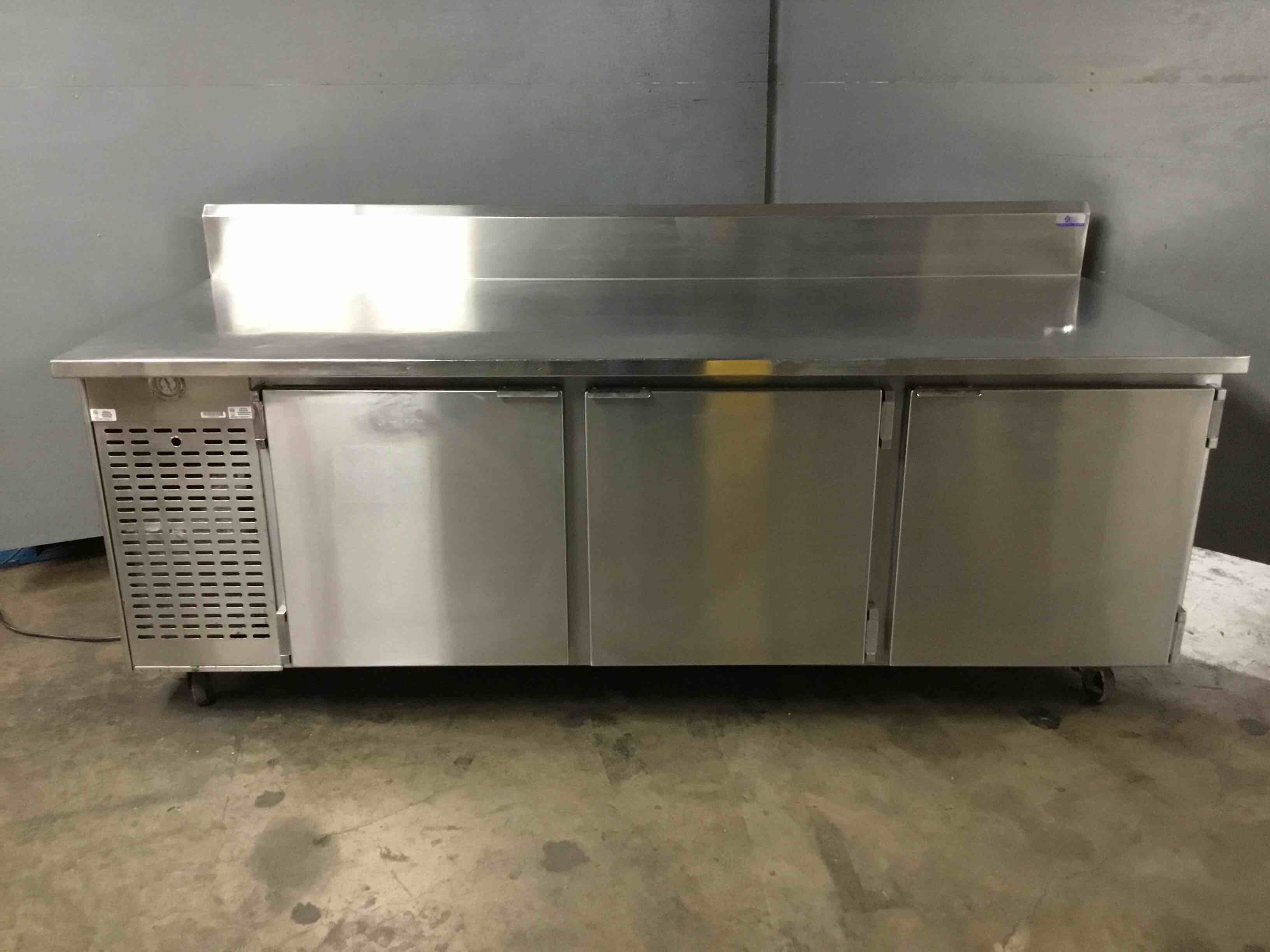 EMI Industries 93-Inch Stainless Steel 3-Door Work Top Refrigerator On Casters