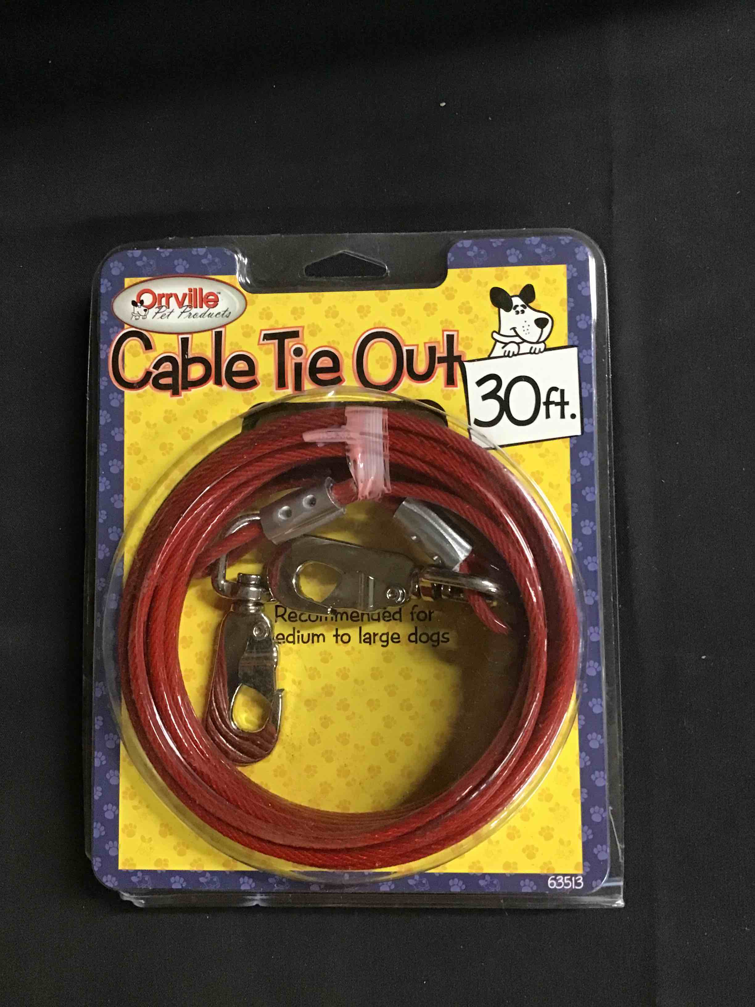 30ft Tie Out Cable for Medium to Landgericht Dogs
