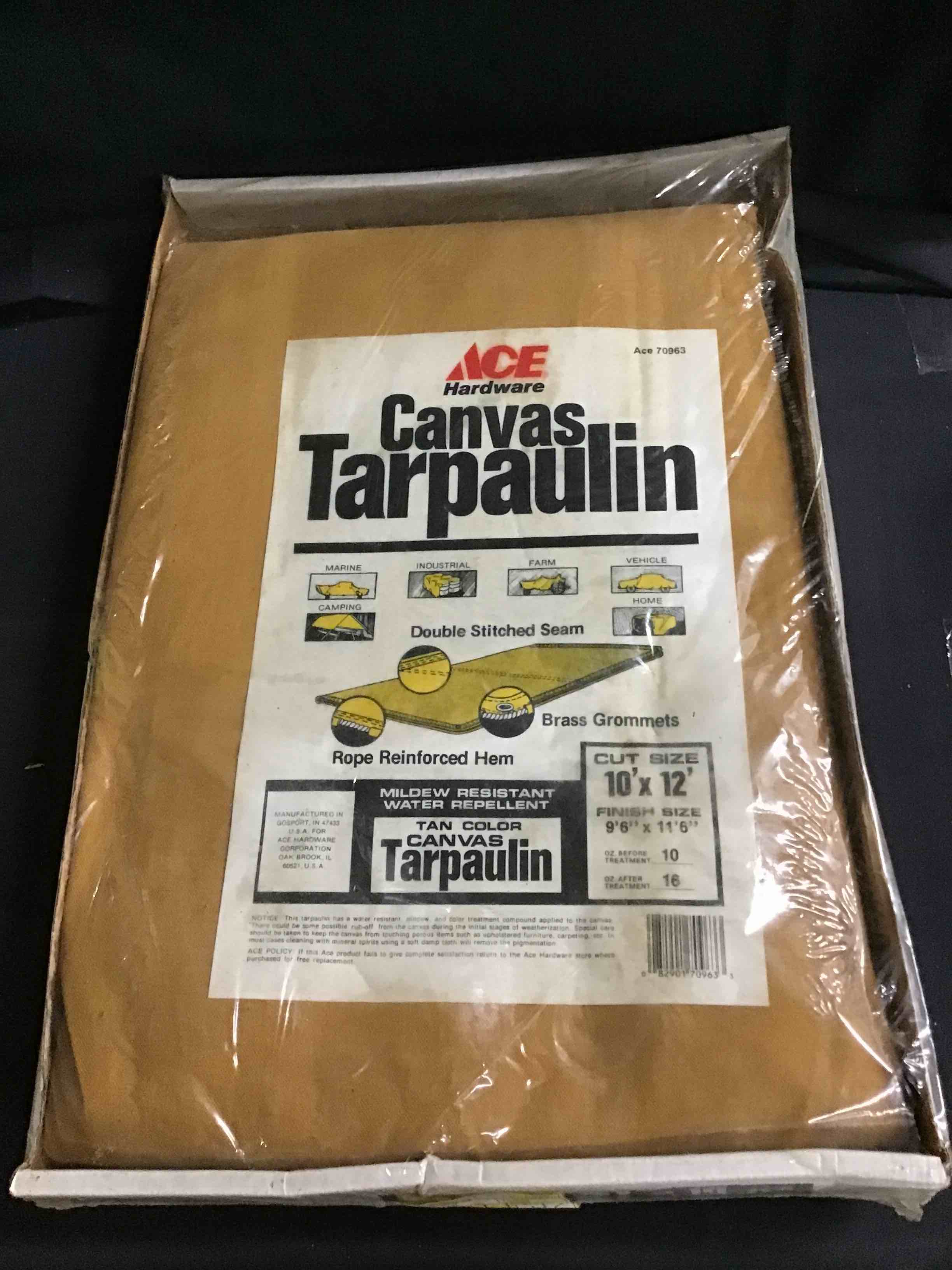 Ace Hardware Canvas Tarpaulin 10ftx12ft, Tan