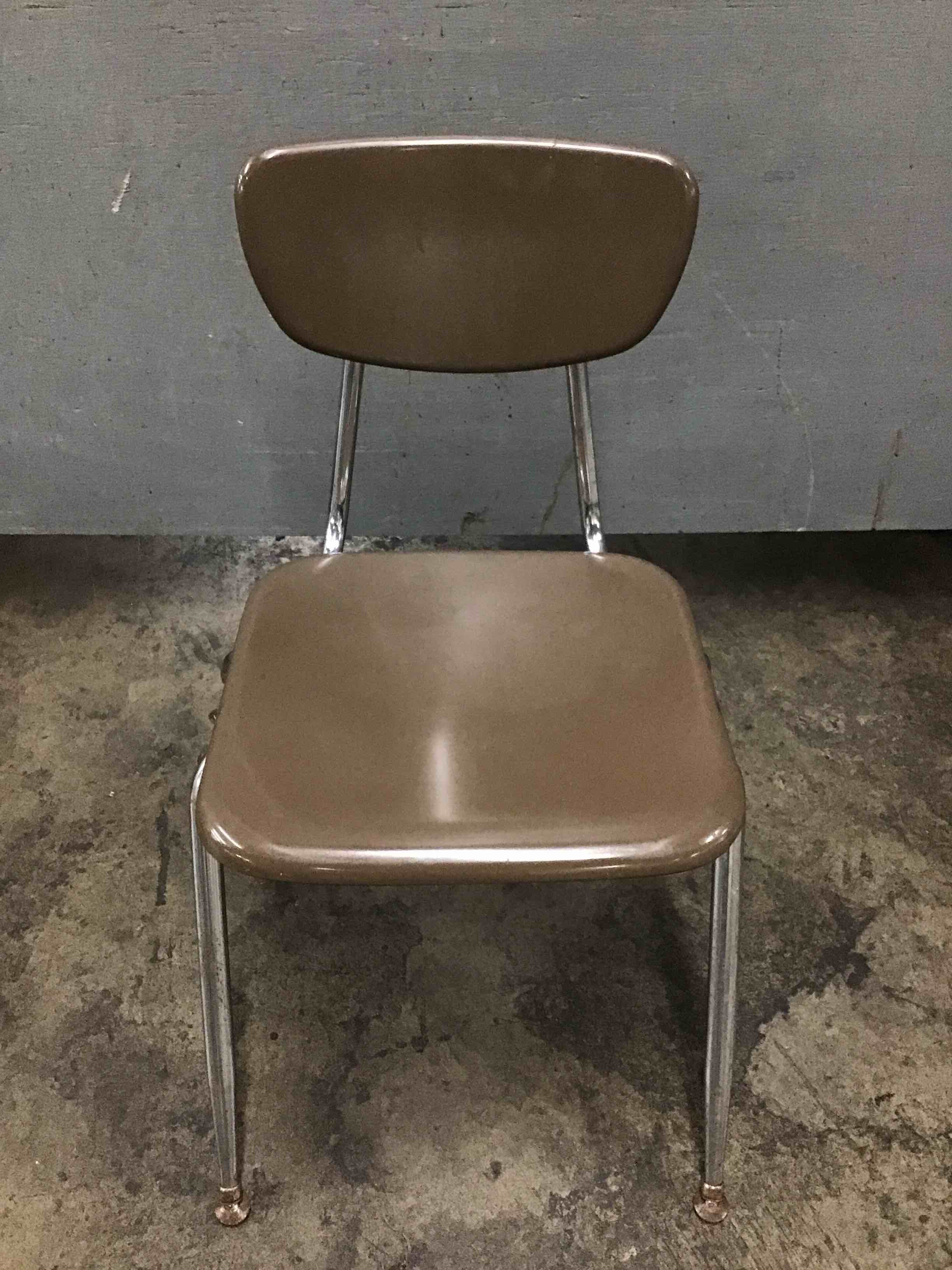 18 Inch Hard Plastic Brown Chair