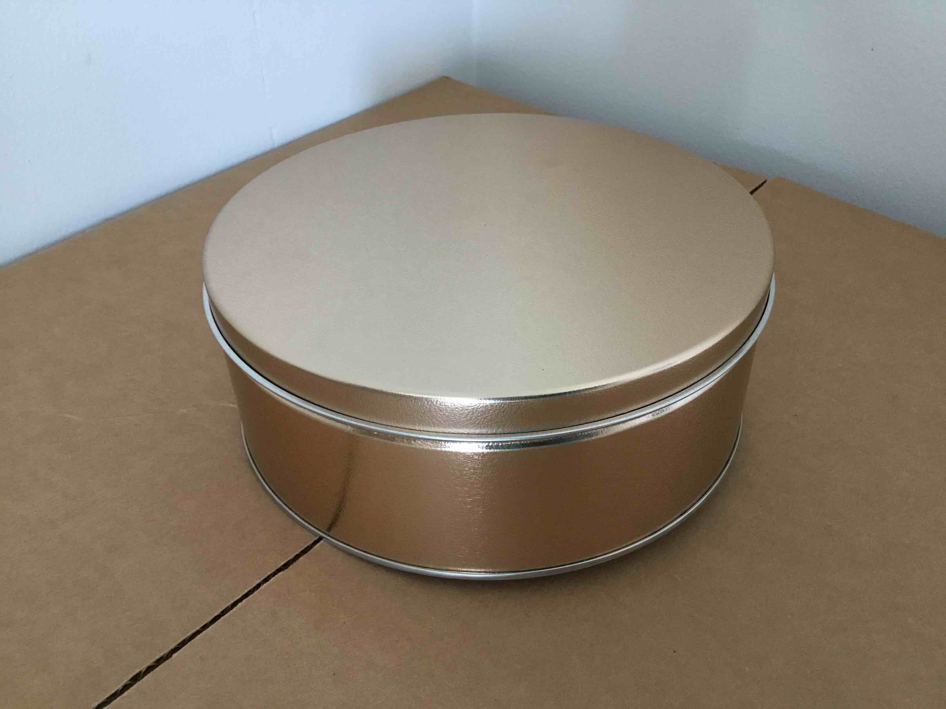 Seamless Gold Round Tin, 8 x 3 Inch (15/Case)