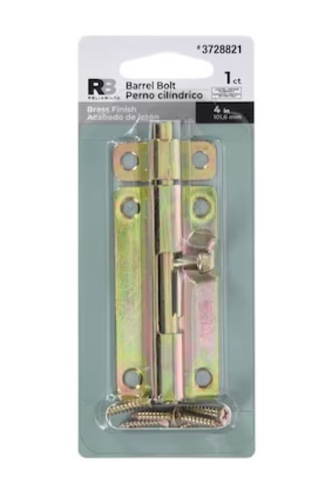 RELIABILT 4-in Polished Brass Steel Barrel Bolts
