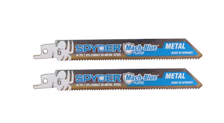 Spyder Mach-Blue Bi-metal 6-in 18-TPI Metal Cutting Reciprocating Saw Blade (2-Pack)