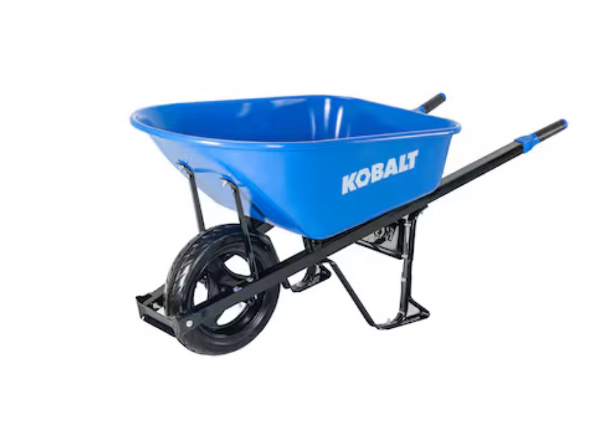 Kobalt 6-cu ft 1 Wheel Steel Wheelbarrow Flat-free Tire(s)