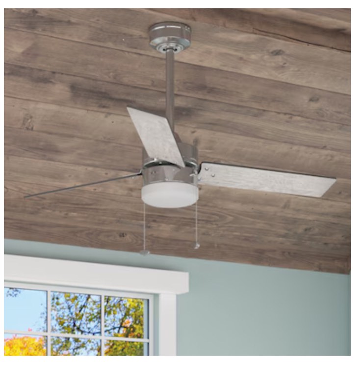 Harbor Breeze Vue 44-in Brushed Nickel Indoor Ceiling Fan with Light (3-Blade)