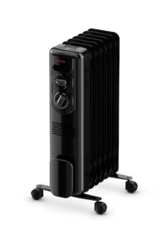 Utilitech Up to 1500-Watt Oil-filled Radiant Utility Indoor Electric Space Heater with Thermostat