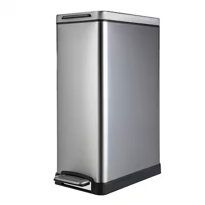 MOXIE 40-Liter Stainless Steel Indoor Kitchen Trash Can with Lid