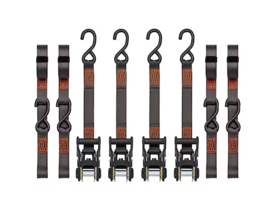 SmartStraps 1-1/4-in x 14-ft Ratchet Tie Down 4-Pack 1000-lb