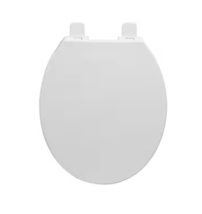 Project Source Plastic White Round Soft Close Toilet Seat