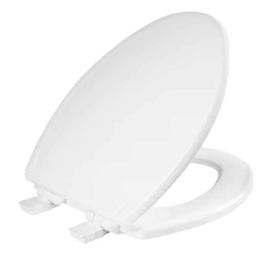 Mansfield Wood White Elongated Soft Close Toilet Seat