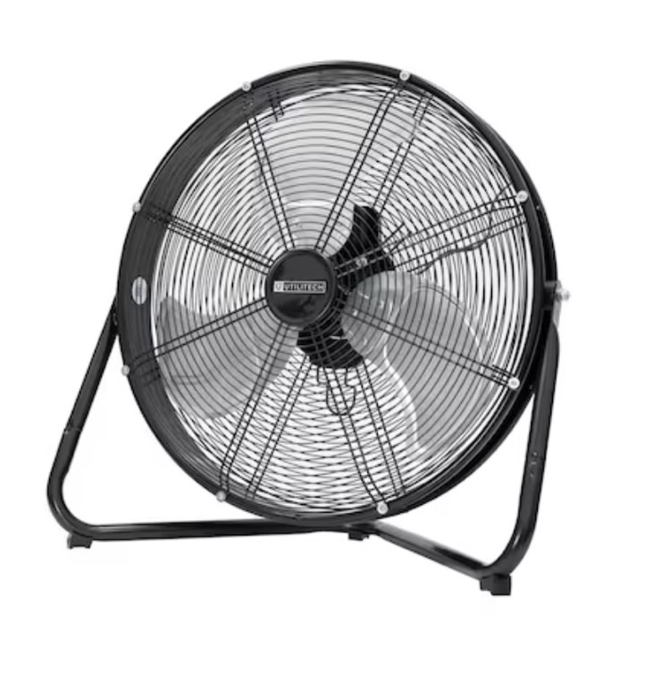 Utilitech 20-in 3-Speed Indoor Black Floor Fan