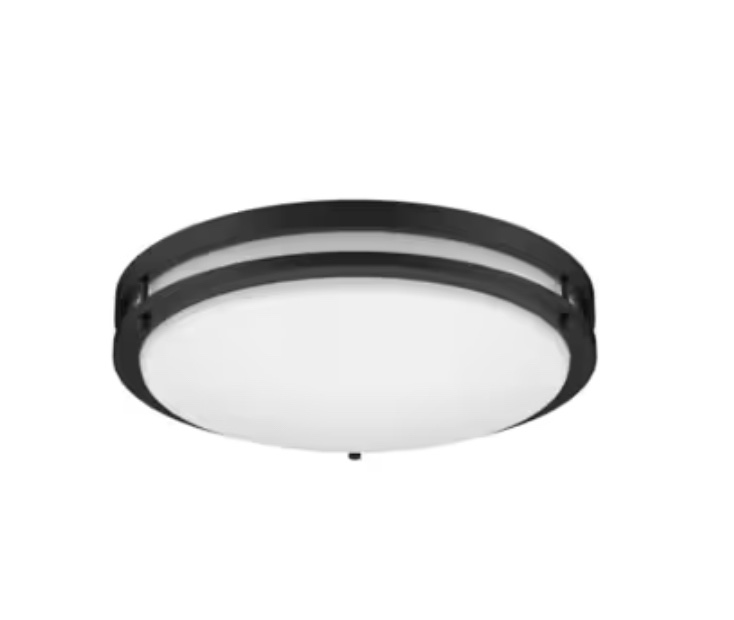 Project Source 1-Light Matte Black LED Flush Mount Light