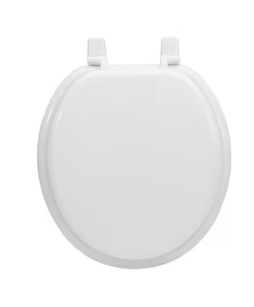 Project Source Wood White Round Toilet Seat