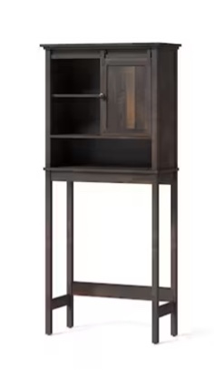 Style Selections Morriston 25-in x 64-in x 13-in Brown 3-Shelf Over-the-Toilet Storage