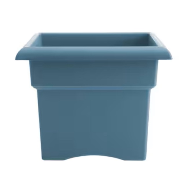 Bloem 18-in W x 14.25-in H Blue Recycled Plastic Traditional Indoor/Outdoor Deck Box Planter