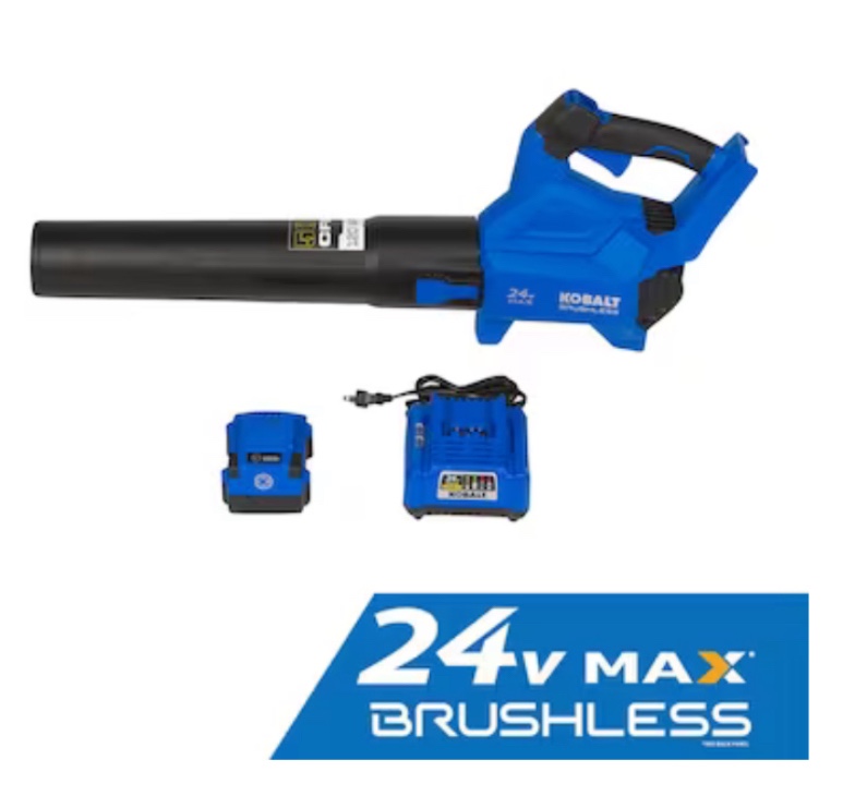 Kobalt 24-volt 500-CFM 120-MPH Battery Handheld Leaf Blower 4 Ah (Battery and Charger NOT Included)