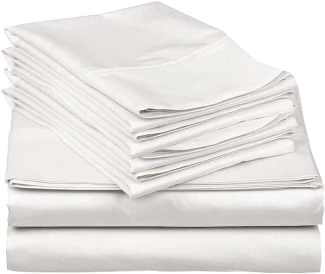 Hotel Signature Egyptian Cotton Queen Sheet Set 6 Piece 400 Tc White