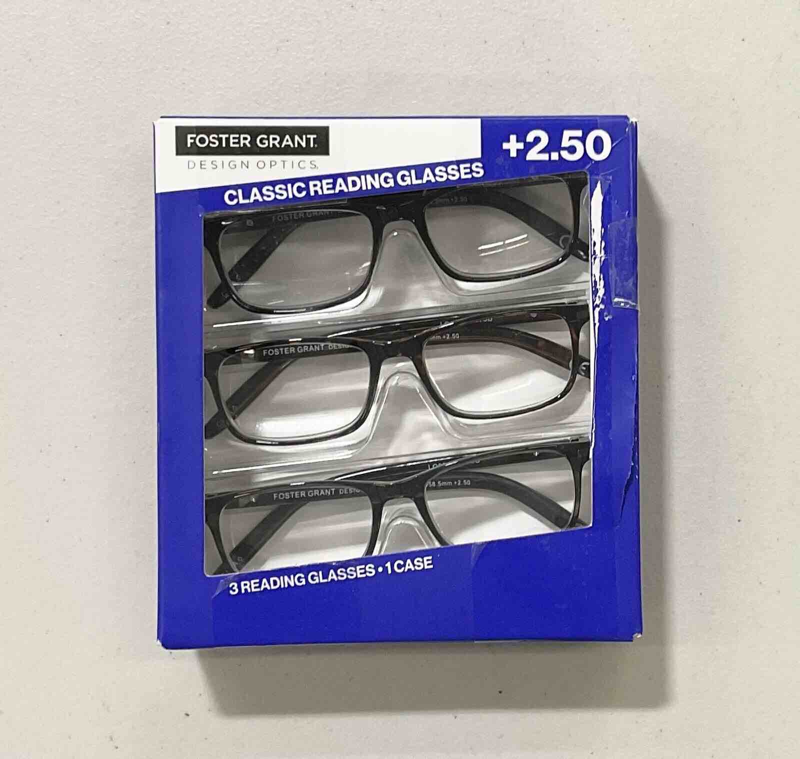 Design Optics by Foster Grant Full Frame Plastic Classic Reading Glasses +2.50