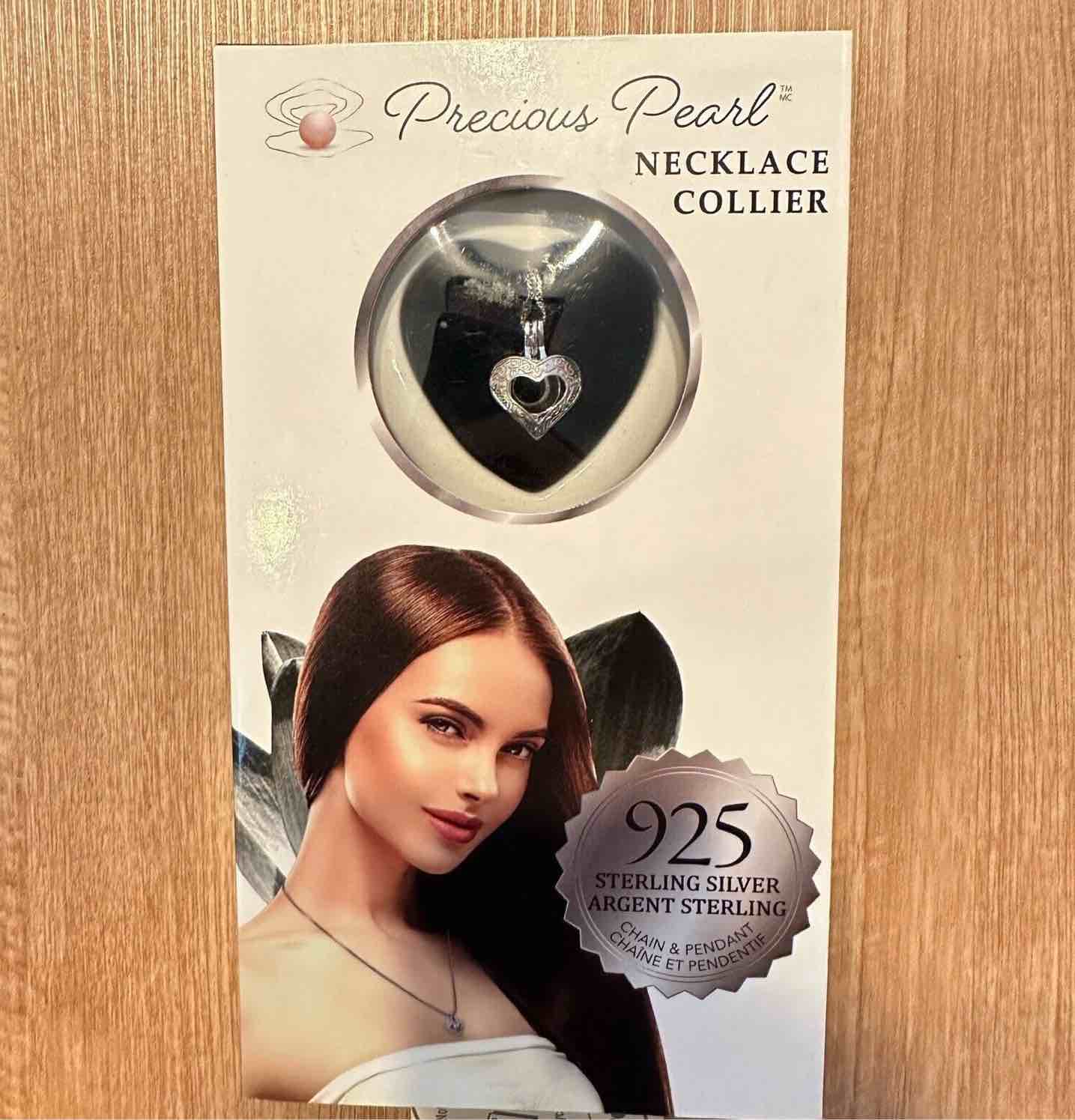 Precious Pearl by My Inspirations, .925 Sterling Silver Heart Pearl Necklace Set