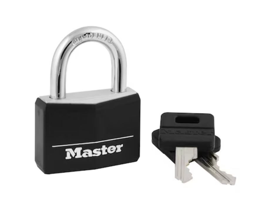 Master Lock Keyed Padlock, 1-9/16-in Wide x 7/8-in Shackle
