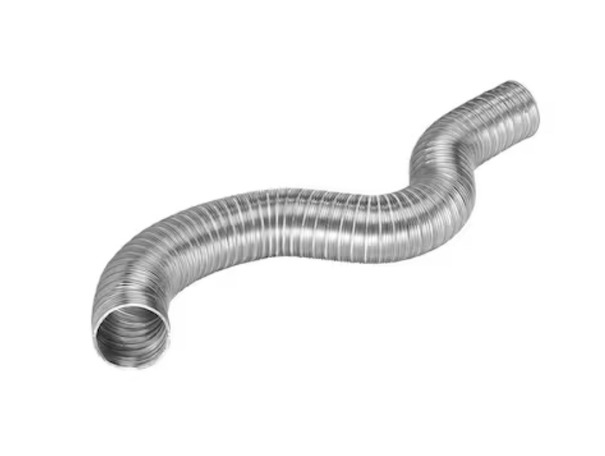Lambro 4-in x 8-ft Silver Semi-Rigid Flexible Duct for Bathroom Fan Exhaust