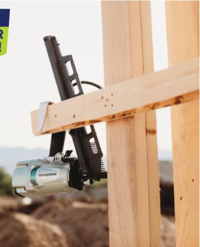 Metabo HPT Framing Nailer, Pro Preferred Brand of Pneumatic Nailers, 30 Degree Magazine, Accepts 2-Inch to 3-1/2-Inch Paper Collated Nails, Ideal for Framing, Truss Build Up, Wall Sheathing, NR90ADS1