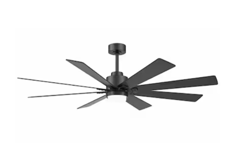 Minka Ceiling Fan Co. Hyland 60-in Black Integrated LED Indoor/Outdoor Ceiling Fan with Light