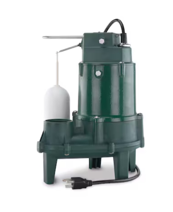 Zoeller 4011225 0.5 HP 6000 GPH Cast Iron Vertical Float Switch Submersible Sewage Pump