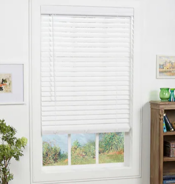allen + roth Trim at Home 2-in Slat Width 34-in x 64-in Cordless White Faux Wood Room Darkening