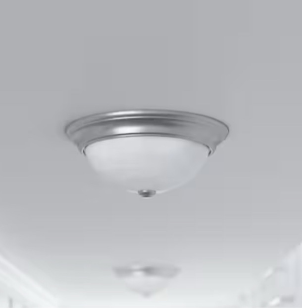 Project Source 2-Light 13-in Satin Nickel Led, Flush Mount Light (2-Pack)