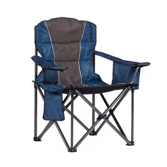 Style Selections Polyester Blue and Gray Folding Camping Chair (Carrying Strap/Handle Included)