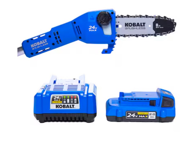 Kobalt 24-volt 8-in 2 Ah Pole Saw (Battery and Charger Included)