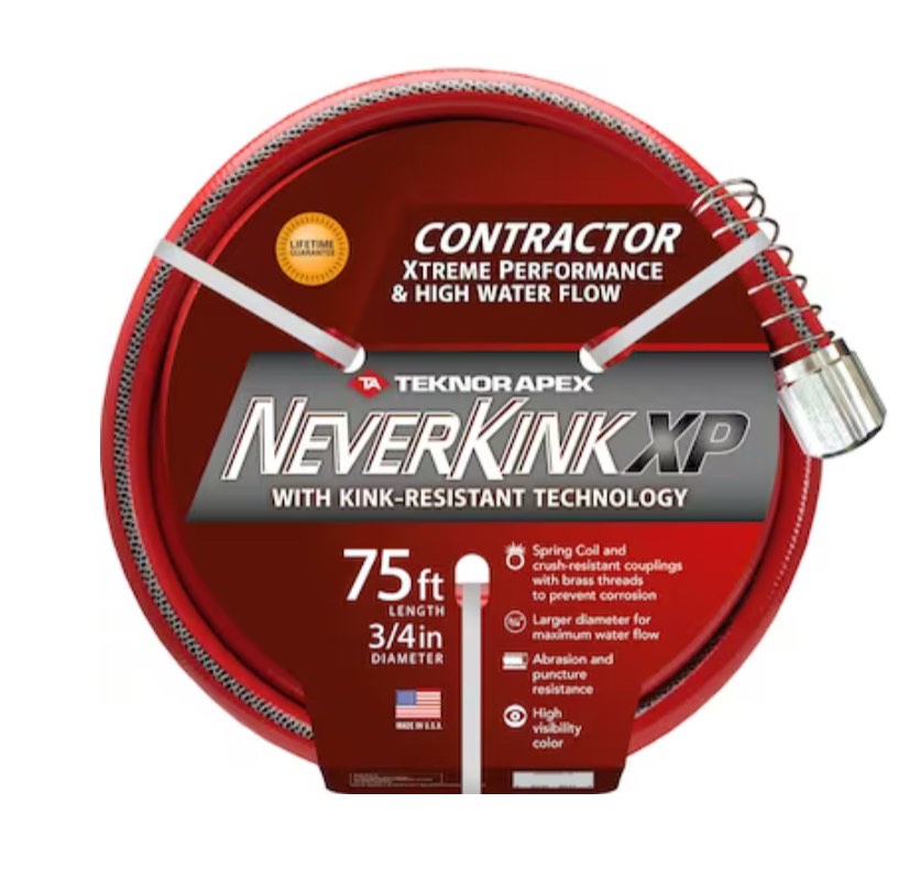 Neverkink XP Teknor Apex 3/4-in x 75-ft Contractor-Duty Kink Free Vinyl Red Hose