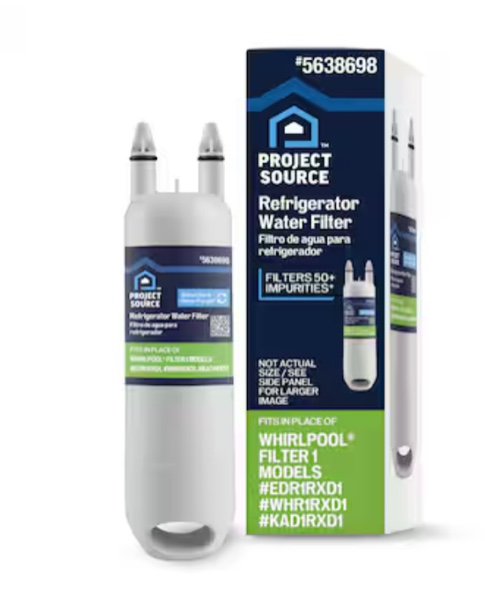 Project Source Push-In Refrigerator Water Filter Fits Whirlpool Filter EDR1RXD1