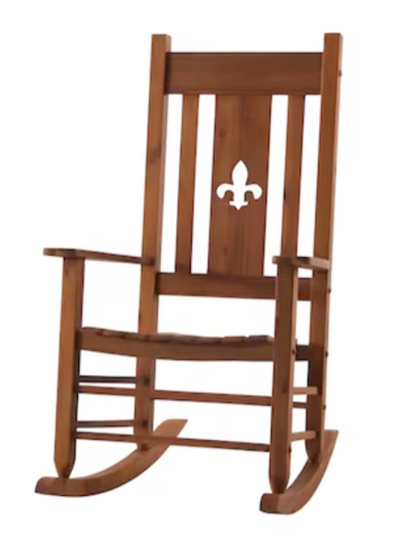 Style Selections Wood Frame Rocking Chair with Slat Seat
