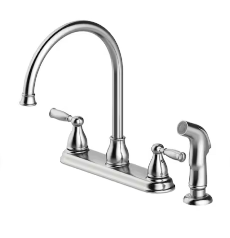  Project Source Brice Stainless Steel Double Handle Kitchen Faucet