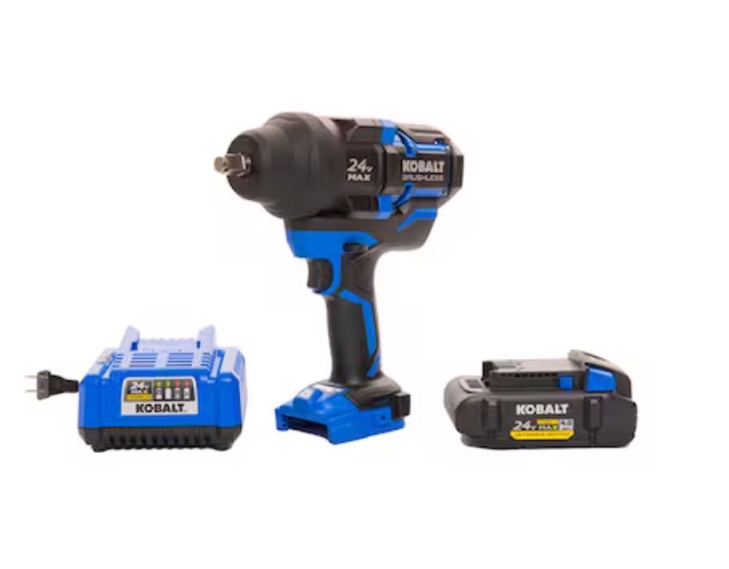 Kobalt XTR 24-volt Variable Brushless 1/2-in Drive Cordless Impact Wrench (Battery and Charger