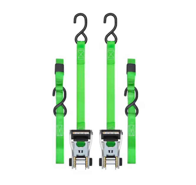 SmartStraps 1-in x 10-ft Ratcheting Strap Tie Down with S-hook 1500-lb Break Strength (2-Pack)