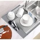 Dish Drying Rack For Farmhouse Style Sinks And Dish Drying Microfiber Mat