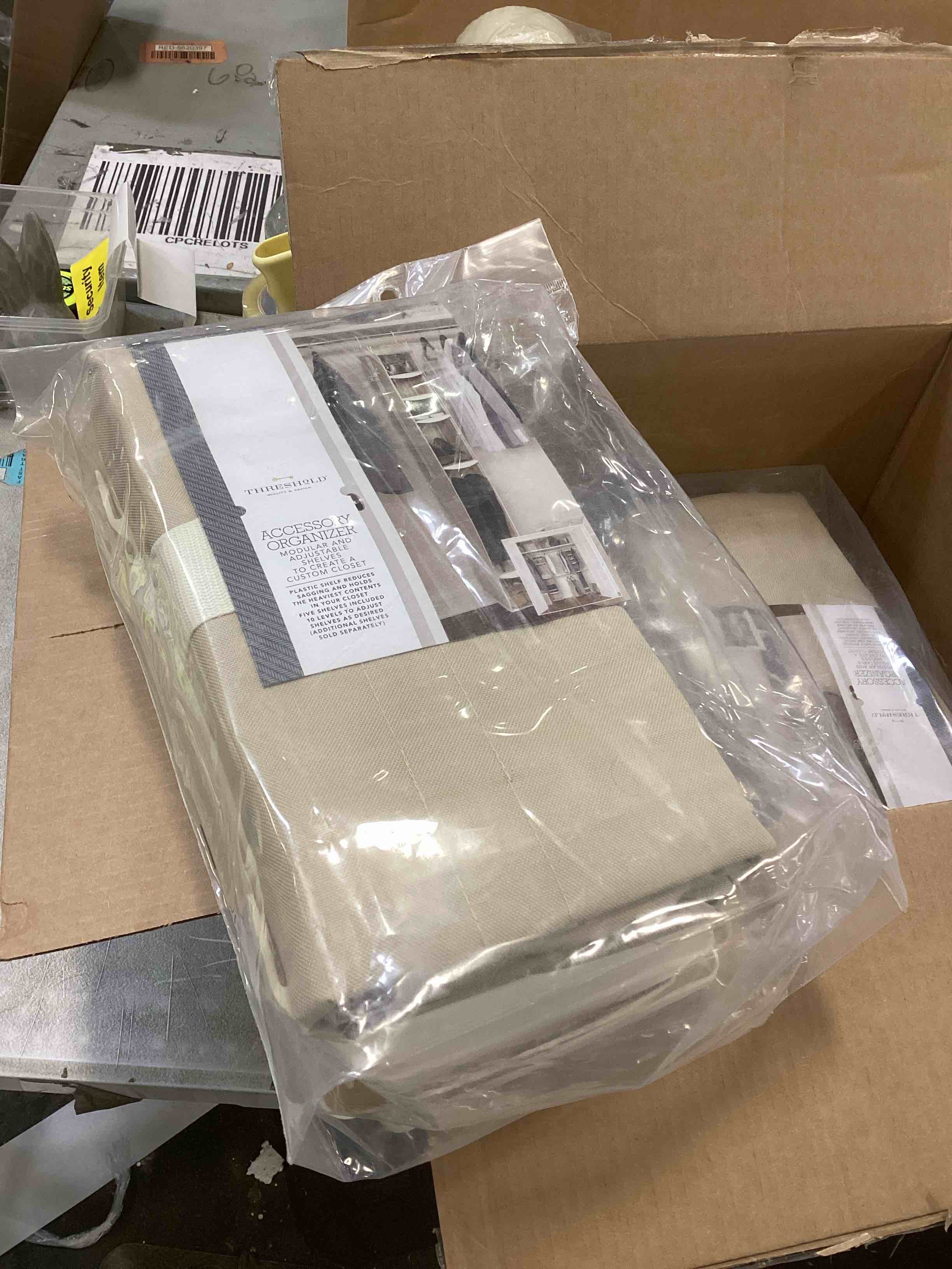 Storage Bin Unit: Threshold Brown Linen Rigid 6 Shelf Shoe Organizer